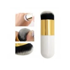 Pensula, Chubby, pentru Machiaj, Make-up, aplicare creme BB, CC, fond de ten, alb si auriu