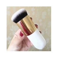 Pensula, Chubby, pentru Machiaj, Make-up, aplicare creme BB, CC, fond de ten, alb si auriu