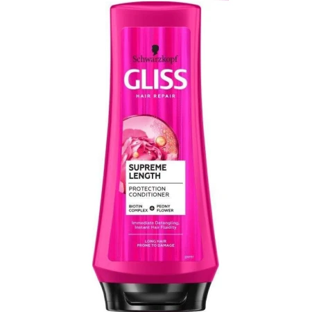 Balsam Supreme Length pentru par lung predispus deteriorarii si ingrasarii radacinilor, 200ml, Gliss