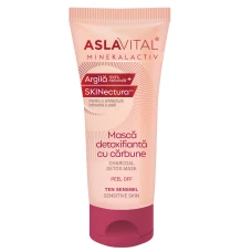 Masca detoxifianta Peel-Off cu carbune MineralActiv, 100ml, Aslavital
