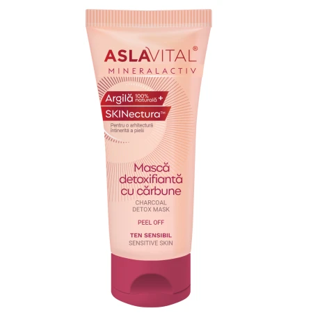 Masca detoxifianta Peel-Off cu carbune MineralActiv, 100ml, Aslavital