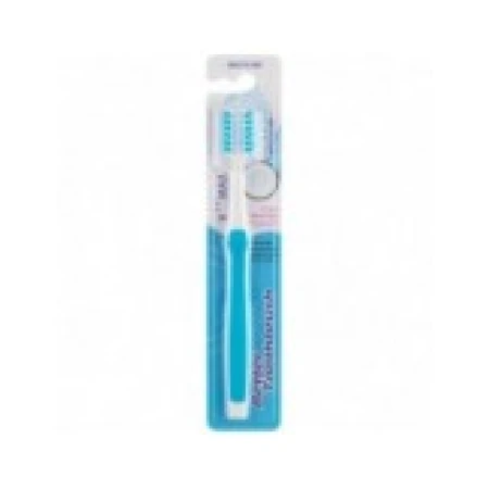 Periuta de Dinti Clasica, Zamo®, Better Toothbrush, pentru Curatare dar si Masarea Gingiilor, Peri Medii, Culoare Albastra