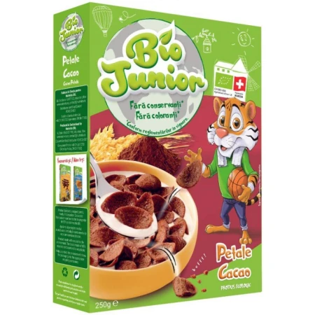 Cereale in forma de petale cu cacao Bio, 250g, Bio Junior