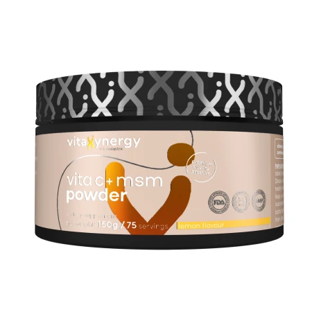 Vitamina C + MSM pudra cu aroma de lamaie, 150g, Vitaxynergy