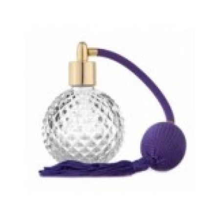 Sticla Parfum, Zamo®, Purple Pump, cu Pulverizator Infiletabil si Capac, Capacitate 90ml, Model Vintage, Mov