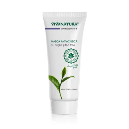 Mască antiacneică argilă și tea tree, 75 mililitri, Vivanatura