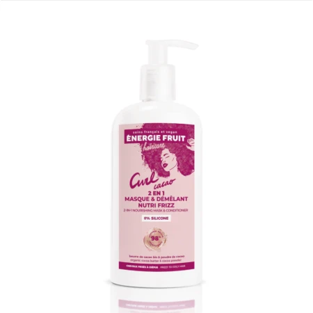 Masca balsam 2 in 1 pentru par ondulat cret sau frizzy cu Unt de cacao organic si Pudra de cacao, 300ml, Energie Fruit
