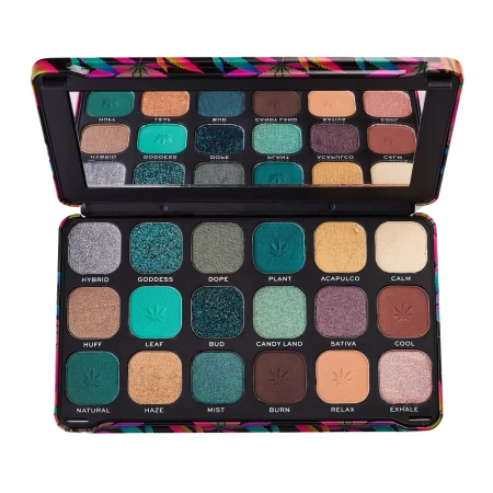 Paleta de farduri de pleoape Forever Flawless Chilled with Cannabis, 19.8g, Makeup Revolution