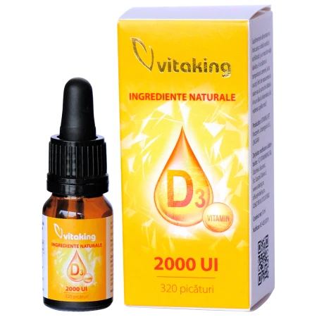 Vitamina D3 picaturi 2000UI, 10ml, Vitaking