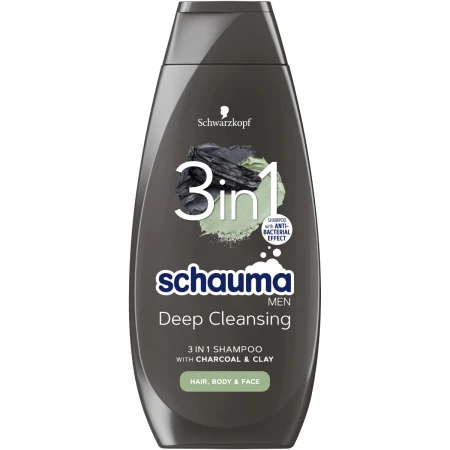 Sampon 3 in 1 pentru barbati Deep Cleansing, 400ml, Schauma