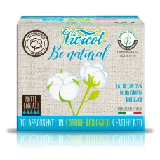 Absorbante de noapte din bumbac ecologic 5 picaturi 10buc Vivicot