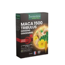 Maca 1500 Tribulus, 20 fiole, Santarome