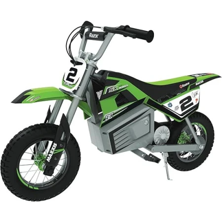 Razor Motocicleta electrica pentru copii Razor, SX350, McGrath Supercross Rider, Negru-Verde