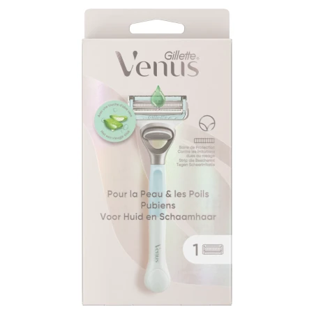 Set aparat de ras pentru zona intima + Rezerva Venus Satin Care, 1 bucata, Gillette