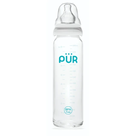 Biberon din sticla, 240ml, PUR