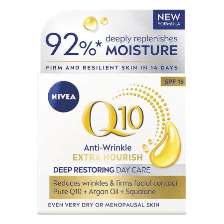 Crema de zi anti-rid pentru ten uscat Q10 Extra Nourish, 50ml, Nivea