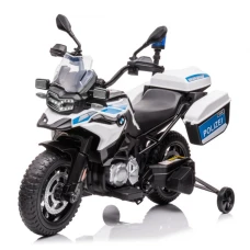 Motocicleta electrica de politie pentru copii, BMW F850 GS, 90W, 12V cu roti MOI  Polizei