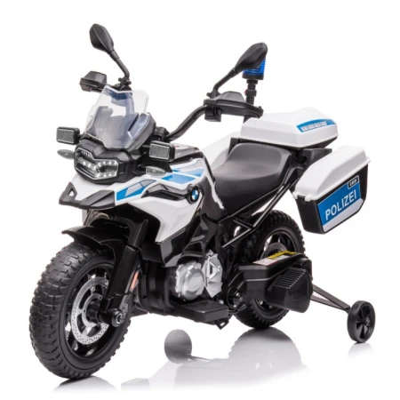 Motocicleta electrica de politie pentru copii, BMW F850 GS, 90W, 12V cu roti MOI  Polizei