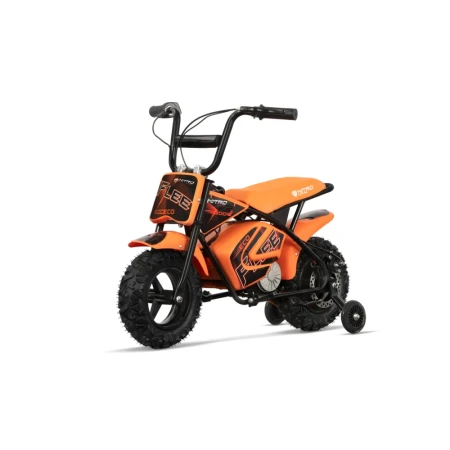 Mini Motocicleta electrica cu roti ajutatore, NITRO ECO Flee 300W 24V, culoare Portocalie
