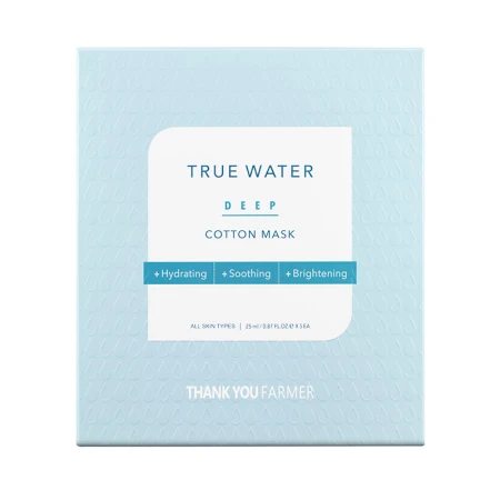 Masca de fata din bumbac True Water Deep, 25ml, Thank You Farmer