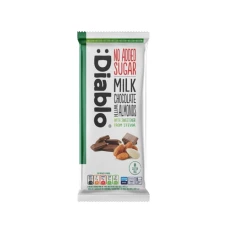 Ciocolata cu lapte si migdale fara zahar, 75g, Diablo