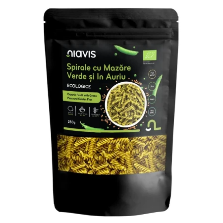 Spirale cu Mazare Verde si In Auriu, eco, 250g, Niavis