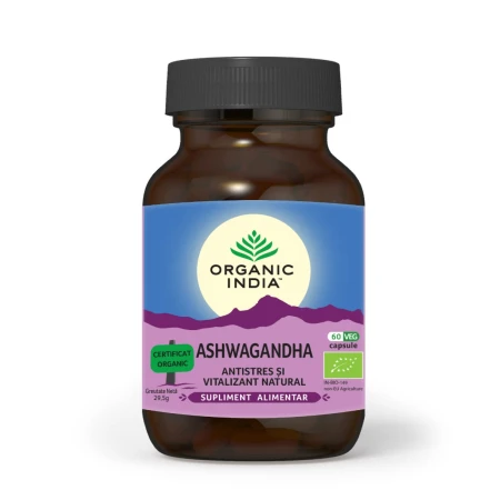 Ashwagandha Antistres Natural, 60 capsule, Organic India