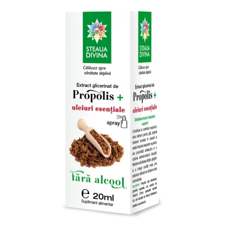 Extract glicerinat de propolis cu uleiuri esentiale, 20ml, Steaua Divina