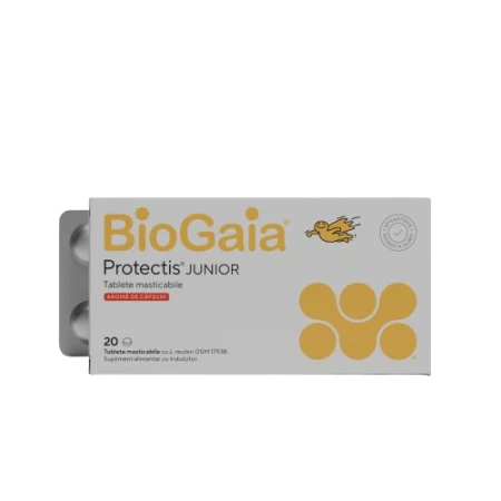 Protectis Junior cu aroma de capsuni, 20 tablete masticabile, BioGaia