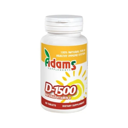 Vitamina D-1500, 60 comprimate, Adams Vision