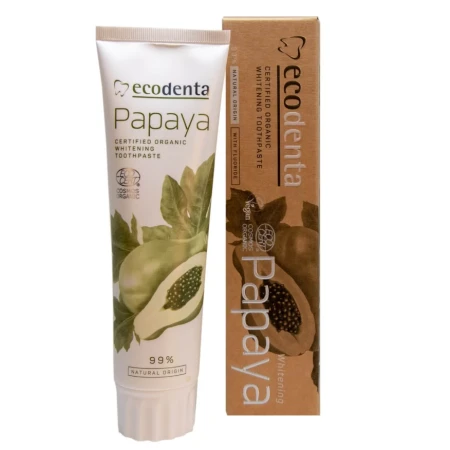 Pasta de dinti organica pentru albire cu extract de papaya, 75ml, Ecodenta