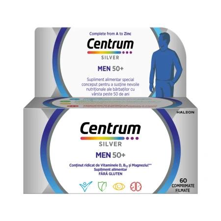 Centrum Silver 50+ pentru barbati, 60 comprimate, Haleon