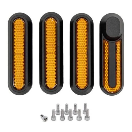 Set 4 capace reflectorizante roata spate pentru trotinete electrice Xiaomi (Galben)