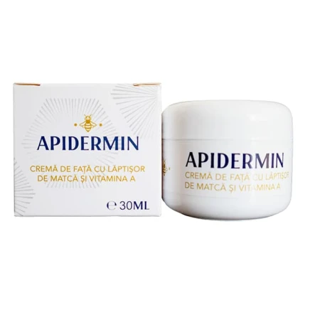 Crema de fata cu laptisor de matca si vitamina A, 30ml, Apidermin
