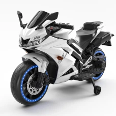 Motocicleta electrica pentru 3-9 ani, Kinderauto TR15 SuperBike PREMIUM, culoare Alba