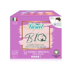 Absorbante de zi din bumbac compostabil ecologic 4 picaturi 14buc Vivicot