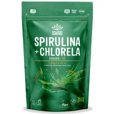 Pulbere bio de spirulina si chlorella, 125g, Iswari
