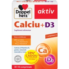 Calciu + D3, 30 comprimate + 10 comprimate cadou, Doppelherz