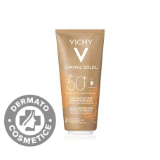 Lapte pentru protectie solara SPF 50+ pentru fata si corp conceput sustenabil Capital Soleil, 200ml, Vichy