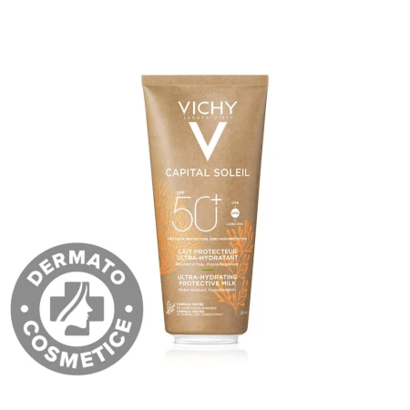 Lapte pentru protectie solara SPF 50+ pentru fata si corp conceput sustenabil Capital Soleil, 200ml, Vichy