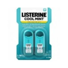 Set Spray Bucal, Listerine, Pocket Mist, impotriva Halitozei si Respiratiei Urat Mirositoare, 280 Pulverizari, 2x 7.7ml