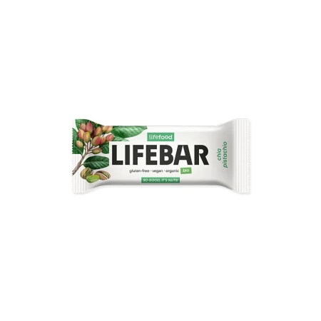Lifebar baton cu chia si fistic, raw, bio, 40g, Lifefood