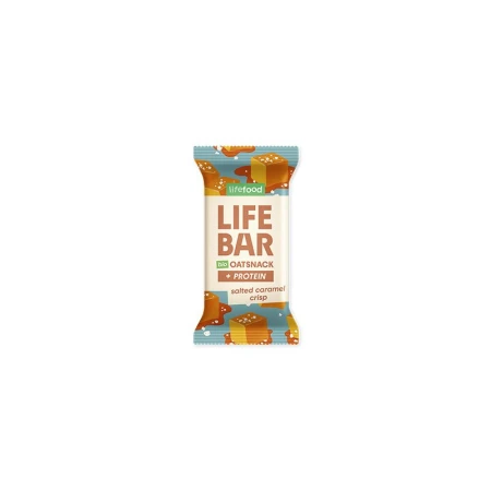 Baton proteic de ovaz cu caramel sarat, bio, 40g, Lifebar