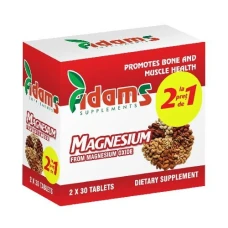 Magneziu 375 miligrame pachet, 1 cu 1,Adams,60 comprimate