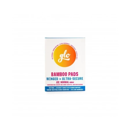 Absorbante normale cu carbune activ cu aripioare pentru flux mediu sau incontinenta, 12 buc (3 picaturi), Glo Flo