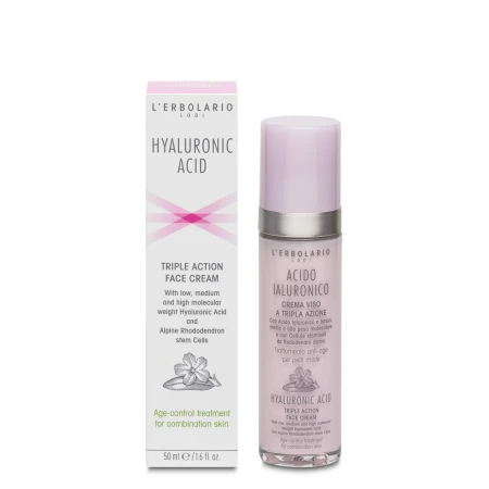 L'Erbolario Crema de fata pentru ten mixt cu acid hialuronic, 50ml