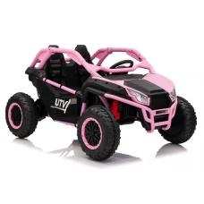 UTV electric pentru copii Kinderauto Dune-Buggy SPORT, 2 locuri, 800W, 24V 10Ah, scaune tapitate, roti moi EVA, roz