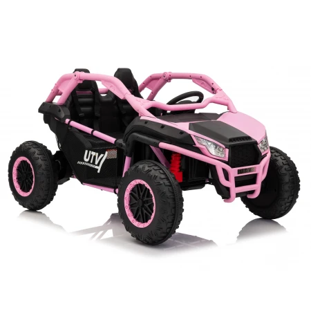 UTV electric pentru copii Kinderauto Dune-Buggy SPORT, 2 locuri, 800W, 24V 10Ah, scaune tapitate, roti moi EVA, roz