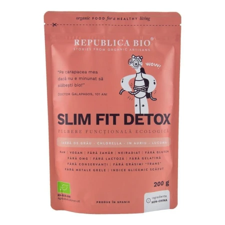 Slim Fit Detox, pulbere functionala ecologica Republica BIO, 200g