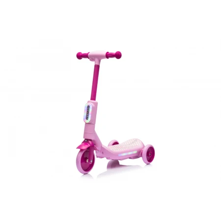 Trotineta electrica cu aburi si lumini pentru copii, cu 3 roti, stabila, Kinderauto Aquamist, 30W, 6V 4.5Ah, roz